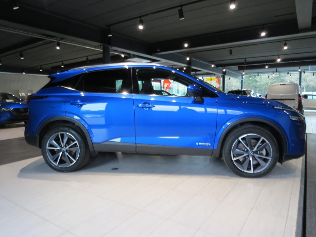NISSAN QASHQAI TEKNA E-POWER NR.380, Blauw, Leder en Stof, 5 deurs, Hybride Elektrisch/Benzine