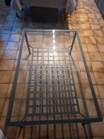 salontafel met glazen blad, Huis en Inrichting, Ophalen, Gebruikt, 100 tot 150 cm, 50 tot 75 cm