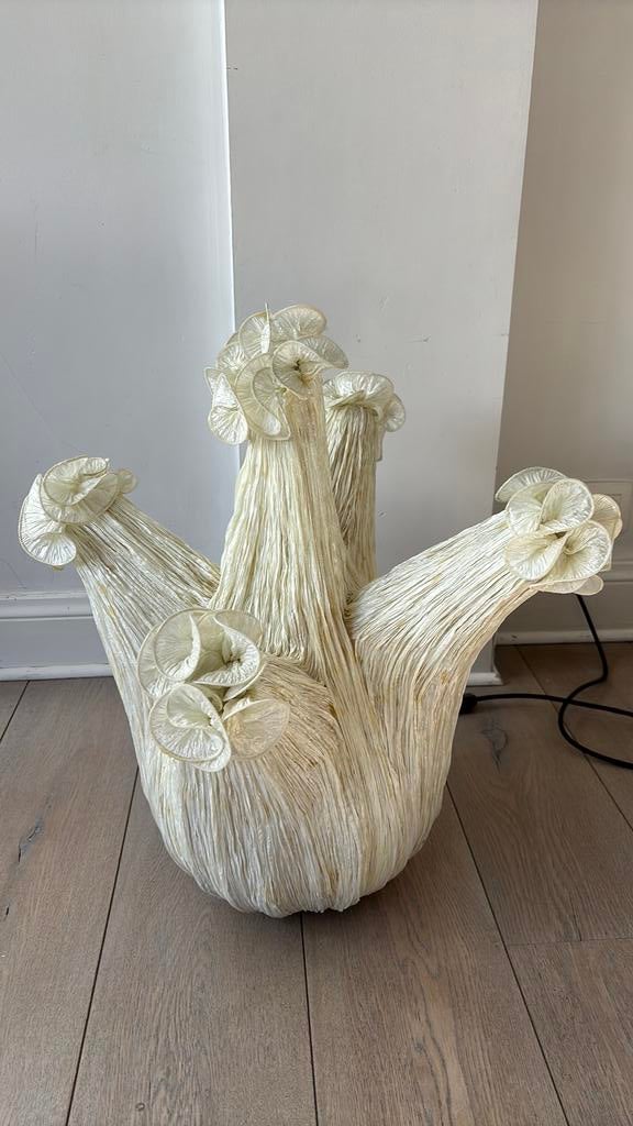 Vintage Zijdebloem Lamp Uniek 56cm - 40cm, Ophalen, Zo goed als nieuw