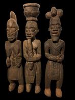 Lot 3 grandes statues de protection village - Afrique 113cm, Enlèvement, Utilisé