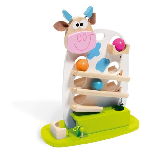 Houten ballenbaan Scratch koe Marie, Kinderen en Baby's, Kraamcadeaus en Geboorteborden, Nieuw, Kraamcadeau, Ophalen of Verzenden