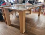 Tafel massief hout 230x90x76cm, Huis en Inrichting, Tafels | Eettafels, Ophalen, Zo goed als nieuw