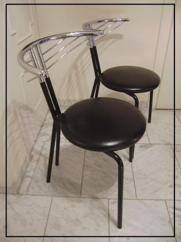 DESIGN : set >>> WING CHAIRS <<< in chroomstaal & skai beschikbaar voor biedingen