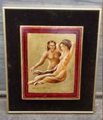 Huile sur cuivre satyre et ménade signe Albert Dupuis, Ophalen of Verzenden