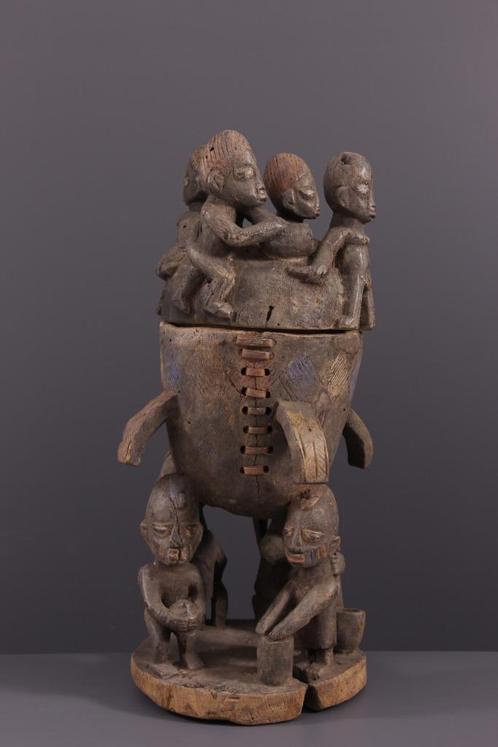 Art Africain - Coupe à couvercle rituelle Yoruba Esu, Antiquités & Art, Art | Art non-occidental, Enlèvement ou Envoi
