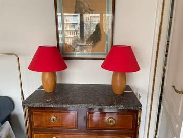 Paire d’abat-jour coniques en tissu 35 cm beschikbaar voor biedingen