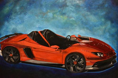 Lamborghini aventdor schilderij, door Joky Kamo, Antiek en Kunst, Kunst | Schilderijen | Modern, Ophalen