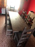 Table et 8 chaises chêne massif, Maison & Meubles, Comme neuf
