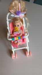 Vintage Kelly in buggy (Barbie Mattel) - 1995, Comme neuf, Enlèvement, Barbie
