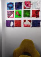 Mozaïek van 12 schilderijen, Antiek en Kunst, Ophalen of Verzenden