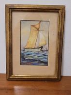 oude zeeschilderkunst pasteltekening, Ophalen of Verzenden