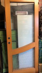 double porte en bois massif et vitres, 75 à 150 cm, Comme neuf, Enlèvement, Vitre comprise