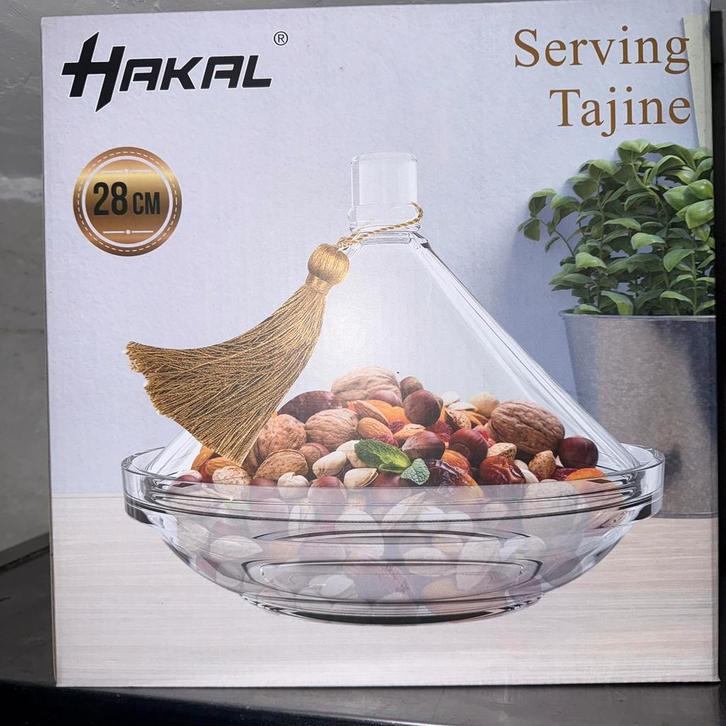 Glazen tajine extra dik   hittebestendig + 24 stuks, Huis en Inrichting, Keuken | Potten en Pannen, Zo goed als nieuw, Glas, Ophalen