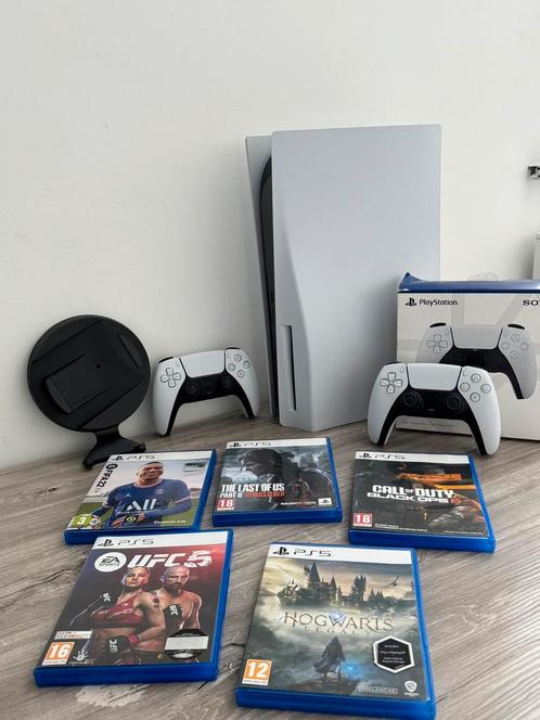 PlayStation 5 Disc avec 2 manettes et 5 jeux, vd/éch, Games en Spelcomputers, Spelcomputers | Sony PlayStation 5, Zo goed als nieuw