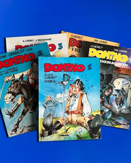 Domino 1 t.e.m. 5 - Volledige stripcollectie - Eerste druk, Boeken, Stripverhalen, Gelezen, Complete serie of reeks, Verzenden