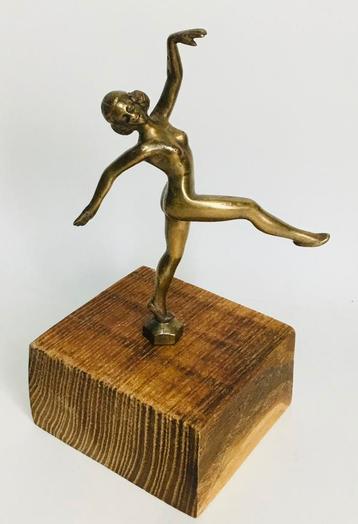 Antiek Art Deco bronzen beeld dansend naakt Belle epoque beschikbaar voor biedingen