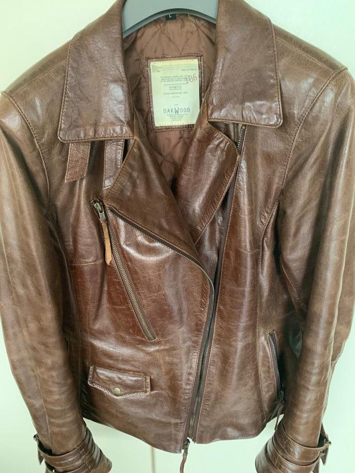 Lederen stoere jack dames Oakwood - large, Kleding | Dames, Jassen | Winter, Gedragen, Ophalen of Verzenden