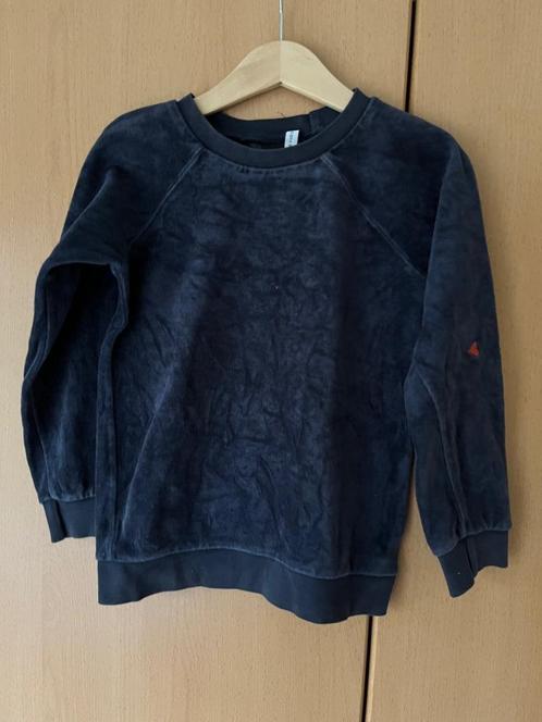 Sweater retroblauw Mundo Melocotón fluweel 110-116 5 jaar, Kinderen en Baby's, Kinderkleding | Maat 110, Zo goed als nieuw, Jongen of Meisje