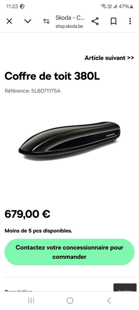 dakkoffer+dakdragers Skoda NIEUW, Auto diversen, Dakkoffers, Nieuw, Ophalen