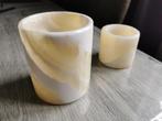 2 Kleine Onyx vazen / potten, Antiek en Kunst, Ophalen