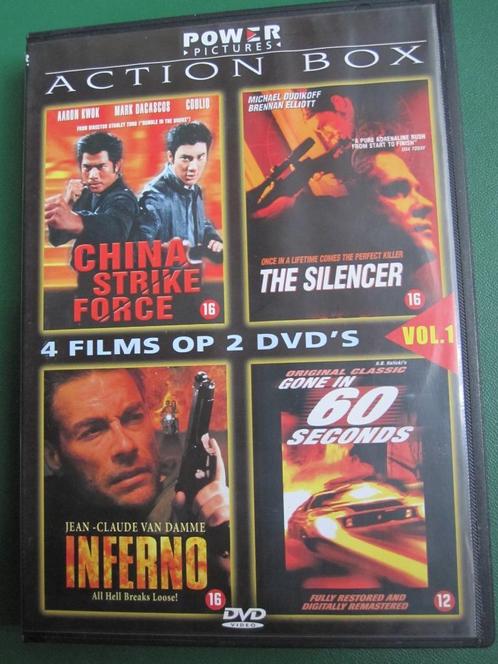 Action Box vol. 1 (4 films op 2 disc), Cd's en Dvd's, Dvd's | Actie, Zo goed als nieuw, Actie, Boxset, Vanaf 16 jaar, Ophalen of Verzenden