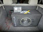 subwoofer ESX QXE12D2 met versterker 1450 rms, Ophalen of Verzenden, Zo goed als nieuw