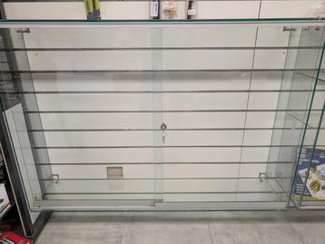 Vitrine pour panneau rainuré en verre trempé 120x25x82 beschikbaar voor biedingen