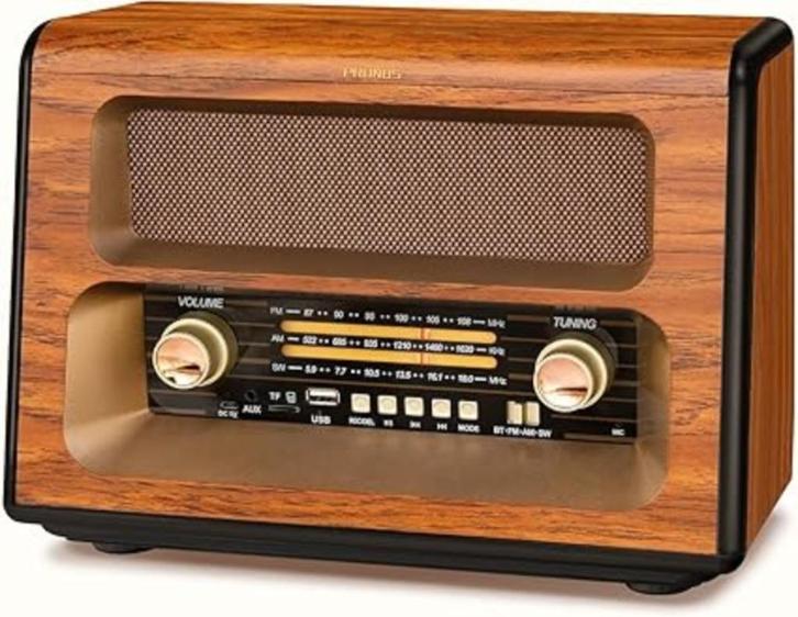 PRUNUS Vintage Bluetooth Radio SNELLE GRATIS LEVERING, Audio, Tv en Foto, Radio's, Nieuw, Radio, Verzenden