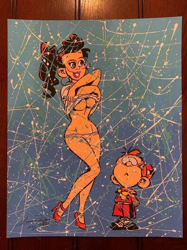 Dessin Original - Leonardo Di Matteo - Hommage à Janry «Le P, Boeken, Stripverhalen, Nieuw, Ophalen of Verzenden