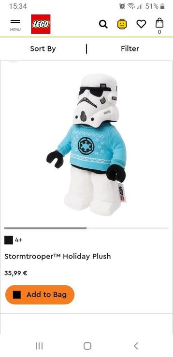Grote Star wars stormtrooper lego knuffel