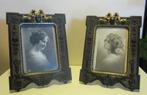 2 antieke fotokaders in gutta percha, vulcanite, 19de eeuw, Antiek en Kunst, Verzenden