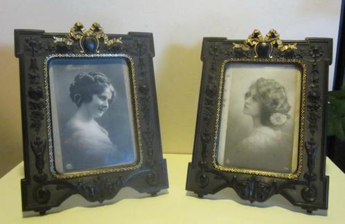 2 antieke fotokaders in gutta percha, vulcanite, 19de eeuw, Antiek en Kunst, Antiek | Overige Antiek, Verzenden