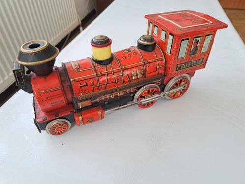 Vintage Cragstan Tin Litho Frontier locomotief op batterijen, Antiek en Kunst, Antiek | Speelgoed, Ophalen of Verzenden