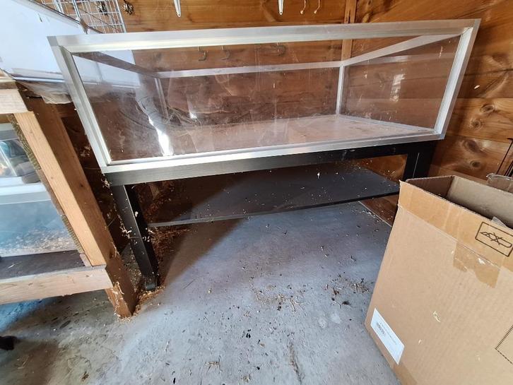 Mooi plexiglas caviahok op tafeltje, Dieren en Toebehoren, Knaagdieren en Konijnen | Hokken en Kooien, Gebruikt, Minder dan 60 cm