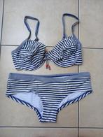 Blauw witte bikini Esprit maat 42D, Gedragen, Blauw, Bikini, Ophalen of Verzenden
