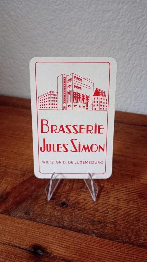 Speelkaart voor oud bier | Brasserie Simon Luxembourg, Verzamelen, Biermerken, Gebruikt, Reclamebord, Plaat of Schild, Overige merken