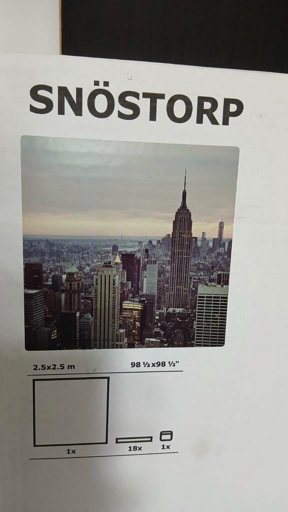 Groot vierkant canvas 250x250 cm Ikea Snostorp City, Verzamelen, Posters, Ophalen