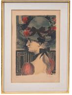 DELVAUX Paul "Chapeau 1900" kleurlitho, getekend  1972, Antiquités & Art, Art | Lithographies & Sérigraphies, Enlèvement