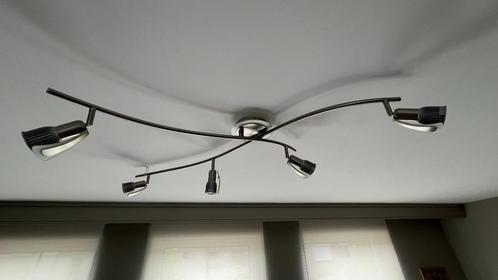 lichtarmatuur met 5 spots, Huis en Inrichting, Lampen | Spots, Gebruikt, Plafondspot of Wandspot, Metaal of Aluminium, Halogeen