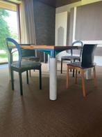 SET Design eettafel + 4 stoelen + kast + 3x 1-zit, Ophalen, Gebruikt, Vintage