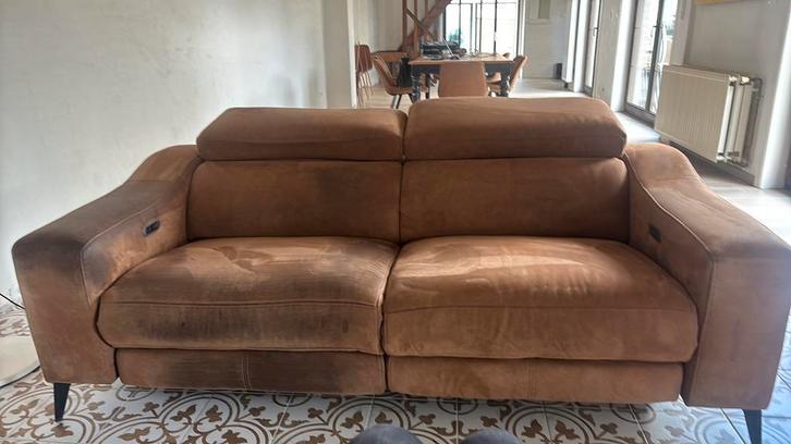 zitsbank, elektrische relaxbank met verstelbare hoofdsteunen, Huis en Inrichting, Zetels | Zetels, Gebruikt, Rechte bank, Ophalen