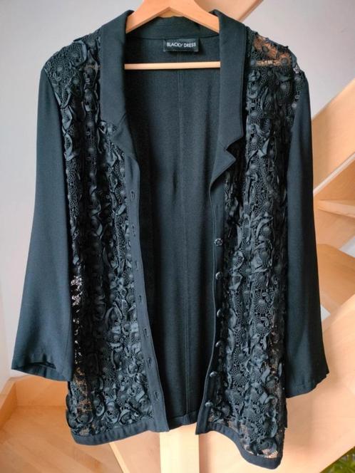 Blazer met satijn en kant. Blacky Dress. Medium/Smal, Kleding | Dames, Truien en Vesten, Zo goed als nieuw, Maat 38/40 (M), Zwart