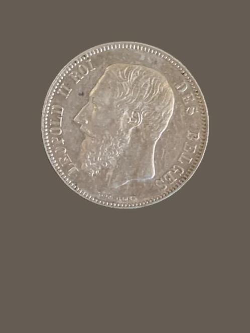 Zilveren Belgisch muntstuk 5 Franc 1868, Postzegels en Munten, Munten | België, Losse munt, Zilver, Zilver, Ophalen of Verzenden