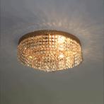 Decoratieve plafondlamp met kristalachtige hangers, Ophalen, Gebruikt, Glas, Klassiek