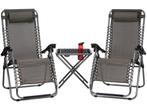 Ensemble Table et 2 Fauteuils Relax Pliants Camping, Tuin en Terras, Tuintafels, Verzenden, Nieuw, Rechthoekig, Textileen