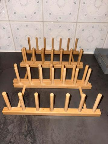 Houten afdruiprek set van 3 beschikbaar voor biedingen