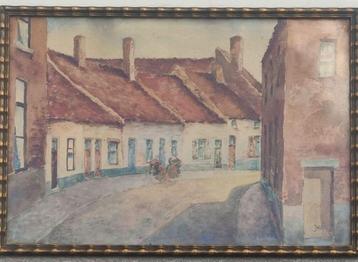 aquarelle ruelle signe beschikbaar voor biedingen