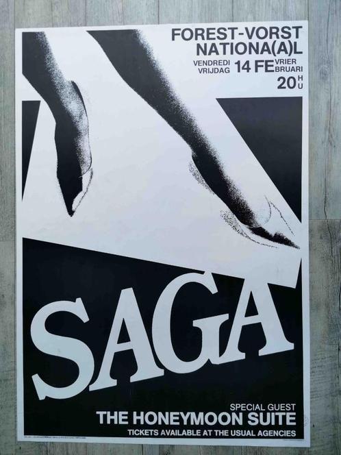 SAGA - CONCERTPOSTER - ORIGINEEL - 70/100 CM, Verzamelen, Posters, Zo goed als nieuw, Muziek, Deurposter of groter, Rechthoekig Staand