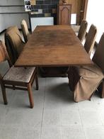 Uitschuifbare tafel met stoelen, 100 à 150 cm, Chêne, Rectangulaire, 50 à 100 cm