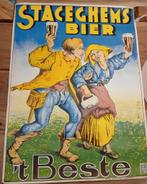 Oude originele affiche..1936 staceghems bier..kortrijk, Ophalen of Verzenden, Zo goed als nieuw